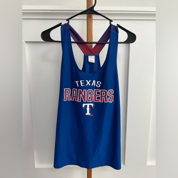 MLB Texas Rangers Genuine Merchandise Blue Red Ladies Racerback Tank Top sz L - Picture 1 of 5